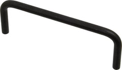 Amatom Electronic Hardware - 4-1/4" Long x 1-1/2" High, Round Handle - Black Anodized, Aluminum, 4" Center to Center - Americas Industrial Supply