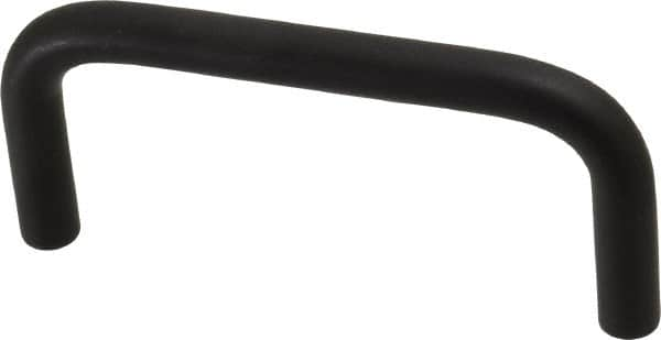 Amatom Electronic Hardware - 3-5/16" Long x 1-1/2" High, Round Handle - Black Anodized, Aluminum, 3" Center to Center - Americas Industrial Supply