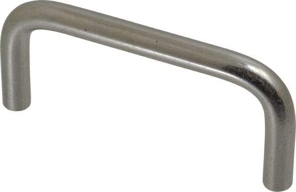 Amatom Electronic Hardware - 3-5/16" Long x 1-1/2" High, Round Handle - Clear Passivated, Stainless Steel, 3" Center to Center - Americas Industrial Supply