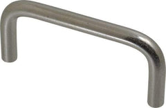 Amatom Electronic Hardware - 3-5/16" Long x 1-1/2" High, Round Handle - Clear Passivated, Stainless Steel, 3" Center to Center - Americas Industrial Supply