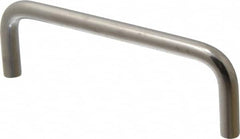 Amatom Electronic Hardware - 4-9/16" Long x 1-1/2" High, Round Handle - Clear Passivated, Stainless Steel, 4-1/4" Center to Center - Americas Industrial Supply