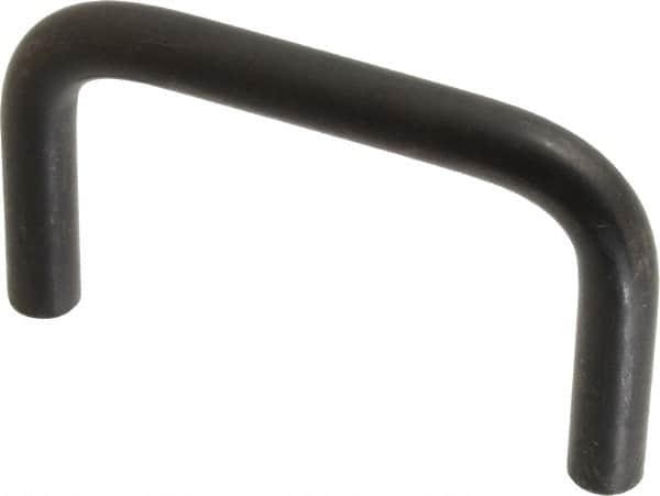 Amatom Electronic Hardware - 3-3/8" Long x 2" High, Round Handle - Black Oxide Finish, Stainless Steel, 3" Center to Center - Americas Industrial Supply