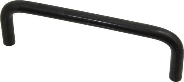 Amatom Electronic Hardware - 4-3/8" Long x 1-7/8" High, Round Handle - Black Oxide Finish, Stainless Steel, 4" Center to Center - Americas Industrial Supply