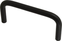 Amatom Electronic Hardware - 4-3/8" Long x 2" High, Round Handle - Black Anodized, Aluminum, 4" Center to Center - Americas Industrial Supply