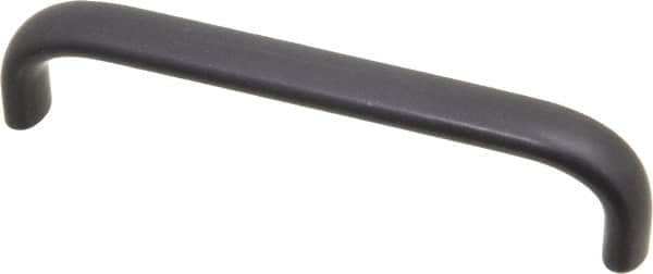 Amatom Electronic Hardware - 4-9/32" Long x 0.44" Wide x 1" High, Oval Handle - Black Anodized, Aluminum, 4" Center to Center - Americas Industrial Supply