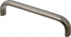 Amatom Electronic Hardware - 4-9/32" Long x 0.44" Wide x 1" High, Oval Handle - Clear Passivated, Stainless Steel, 4" Center to Center - Americas Industrial Supply