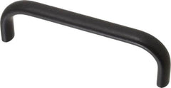 Amatom Electronic Hardware - 4-9/32" Long x 0.44" Wide x 1-9/32" High, Oval Handle - Black Anodized, Aluminum, 4" Center to Center - Americas Industrial Supply