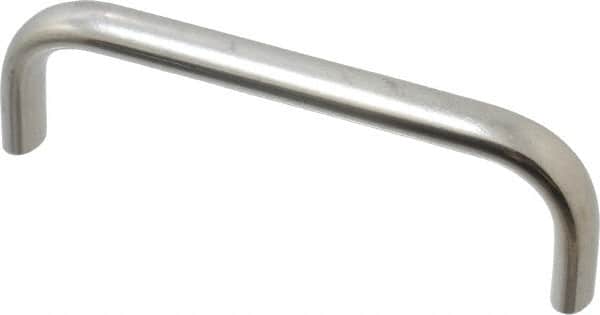 Amatom Electronic Hardware - 4-9/32" Long x 0.44" Wide x 1-9/32" High, Oval Handle - Clear Passivated, Stainless Steel, 4" Center to Center - Americas Industrial Supply