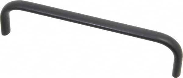Amatom Electronic Hardware - 6-9/32" Long x 0.44" Wide x 1-1/2" High, Oval Handle - Black Anodized, Aluminum, 6" Center to Center - Americas Industrial Supply