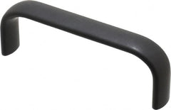 Amatom Electronic Hardware - 4-9/32" Long x 0.63" Wide x 1-1/2" High, Oval Handle - Black Anodized, Aluminum, 4" Center to Center - Americas Industrial Supply