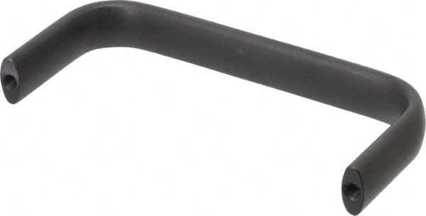 Amatom Electronic Hardware - 4-25/32" Long x 0.63" Wide x 2" High, Oval Handle - Black Anodized, Aluminum, 4-1/2" Center to Center - Americas Industrial Supply
