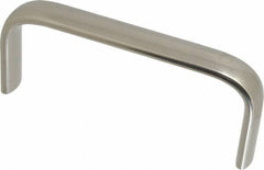 Amatom Electronic Hardware - 4-25/32" Long x 0.63" Wide x 2" High, Oval Handle - Clear Passivated, Stainless Steel, 4-1/2" Center to Center - Americas Industrial Supply