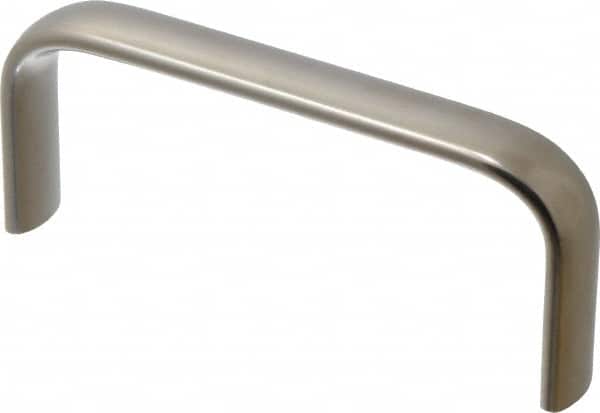 Amatom Electronic Hardware - 4-27/32" Long x 0.63" Wide x 2" High, Oval Handle - Clear Passivated, Stainless Steel, 4-9/16" Center to Center - Americas Industrial Supply