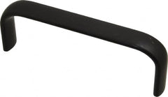 Amatom Electronic Hardware - 4-27/32" Long x 0.63" Wide x 1-3/4" High, Oval Handle - Black Anodized, Aluminum, 4-9/16" Center to Center - Americas Industrial Supply