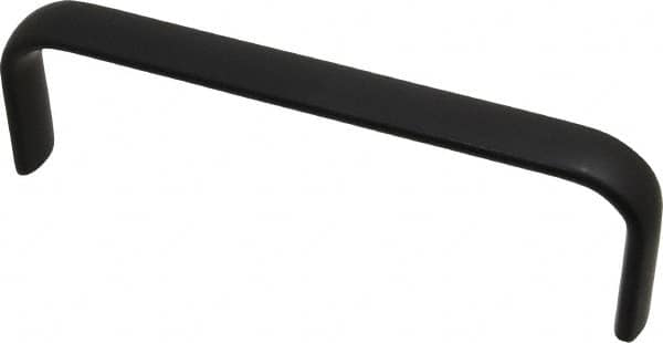 Amatom Electronic Hardware - 6-9/32" Long x 0.63" Wide x 2" High, Oval Handle - Black Anodized, Aluminum, 6" Center to Center - Americas Industrial Supply