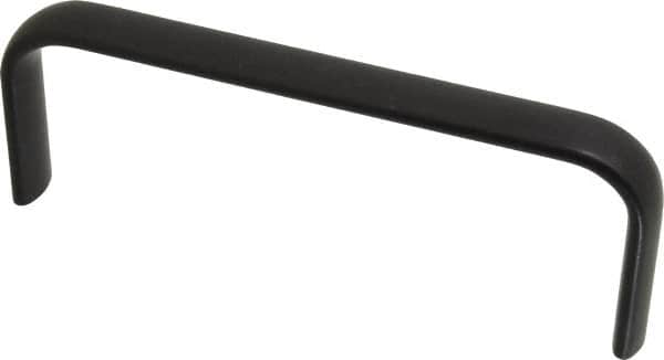 Amatom Electronic Hardware - 6-9/32" Long x 0.63" Wide x 2-1/4" High, Oval Handle - Black Anodized, Aluminum, 6" Center to Center - Americas Industrial Supply