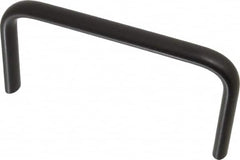 Amatom Electronic Hardware - 6-3/8" Long x 0.63" Wide x 3" High, Oval Handle - Black Anodized, Aluminum, 6" Center to Center - Americas Industrial Supply