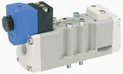 Parker - Four Way, Two Position, Aluminum Solenoid Valve - Normally Open Through Ports 1 & 2, Nitrile Seal - Americas Industrial Supply