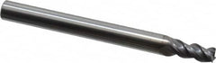 Niagara Cutter - 5/32", 5/16" LOC, 3/16" Shank Diam, 2" OAL, 3 Flute, Solid Carbide Square End Mill - Single End, TiCN Finish, Spiral Flute, 45° Helix, Centercutting, Right Hand Cut, Right Hand Flute, Series A345 - Americas Industrial Supply
