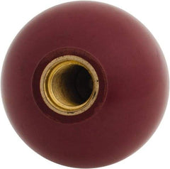 Gibraltar - 1/2-20 Thread, 1-15/16" Diam, 1-27/32" High, Female Insert Ball Knob - Red, Phenolic, Smooth Grip, 1-1/8" Hole Depth - Americas Industrial Supply