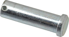 Made in USA - 3/4" Pin Diam, 2-1/2" OAL, Standard Clevis Pin - 5/32" Hole, 2-11/32" Usable Length, Zinc-Plated Steel - Americas Industrial Supply