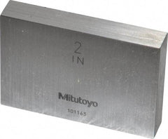 Mitutoyo - 2" Rectangular Steel Gage Block - Accuracy Grade 0, Includes Certificate of Inspection - Americas Industrial Supply