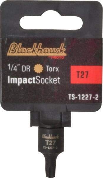 Blackhawk by Proto - 1/4" Drive, T27 Impact Torx Bit Socket - 1-3/16" OAL - Americas Industrial Supply