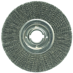 12" Diameter - 2" Arbor Hole - Crimped Steel Wire Straight Wheel - Americas Industrial Supply