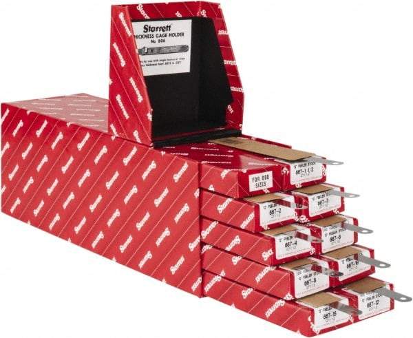 Starrett - 108 Piece, 0.0015 to 0.015" Thick, Parallel Feeler Gage Set - 12" Leaf Length, 1/2" Wide, Tempered Steel - Americas Industrial Supply