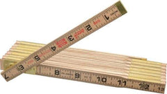 Lufkin - 8' Long, 1/16" Graduation, Folding Rule - 5/8" Wide, Wood - Americas Industrial Supply