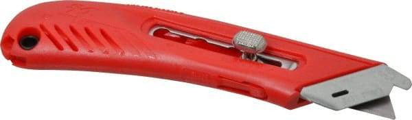 PHC - Retractable Utility Knife - 1-5/8" Blade, Red Plastic Handle, 1 Blade Included - Americas Industrial Supply