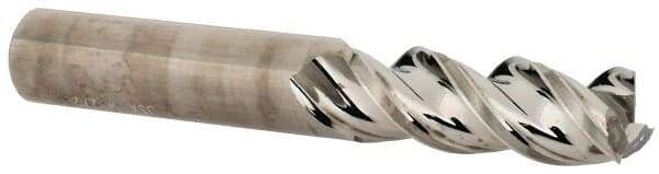 Niagara Cutter - 3/8", 1" LOC, 3/8" Shank Diam, 2-1/2" OAL, 3 Flute, Solid Carbide Square End Mill - Single End, Uncoated, Spiral Flute, 45° Helix, Centercutting, Right Hand Cut, Right Hand Flute, Series A345 - Americas Industrial Supply