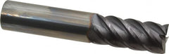 Niagara Cutter - 3/4", 1-5/8" LOC, 3/4" Shank Diam, 4" OAL, 5 Flute, Solid Carbide Square End Mill - Single End, TiAlN Finish, Spiral Flute, 45° Helix, Centercutting, Right Hand Cut, Right Hand Flute, Series S545 - Americas Industrial Supply