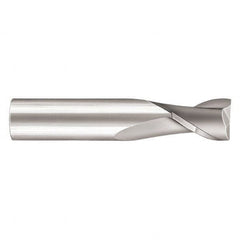 SGS - 3mm, 6mm LOC, 3mm Shank Diam, 38mm OAL, 2 Flute, Solid Carbide Square End Mill - Single End, TiN Finish, Spiral Flute, 30° Helix, Centercutting, Right Hand Cut, Right Hand Flute, Series 17M - Americas Industrial Supply