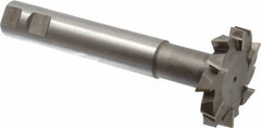 Interstate - 2-1/2" Cut Diam, 1/2" Cut Width, 1" Shank Diam, 6-5/8" OAL, M42 Cobalt T-Slot Cutter - Staggered Teeth, 12 Teeth - Americas Industrial Supply