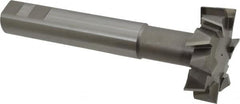 Interstate - 2-1/2" Cut Diam, 3/4" Cut Width, 1" Shank Diam, 6-5/8" OAL, M42 Cobalt T-Slot Cutter - Staggered Teeth, 12 Teeth - Americas Industrial Supply