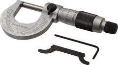 TESA Brown & Sharpe - 0 to 1" Range, 0.0001" Graduation, Mechanical Outside Micrometer - Friction Thimble, Accurate to 0.004mm - Americas Industrial Supply
