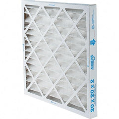 Made in USA - 20" Noml Height x 20" Noml Width x 2" Noml Depth, 35% Capture Efficiency, Wire-Backed Pleated Air Filter - MERV 8, Synthetic, Integrated Paperboard Frame, 500 Max FPM, 1,050 CFM, For Any Unit - Americas Industrial Supply