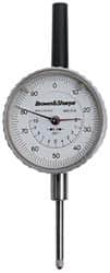 TESA Brown & Sharpe - 1/4" Range, 0-50-0 Dial Reading, 0.001" Graduation Dial Drop Indicator - 1-11/16" Dial, 0.1" Range per Revolution, Revolution Counter - Americas Industrial Supply