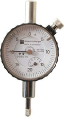 TESA Brown & Sharpe - 1/4" Range, 0-25-0 Dial Reading, 0.0005" Graduation Dial Drop Indicator - 1-11/16" Dial, 0.05" Range per Revolution, Revolution Counter - Americas Industrial Supply