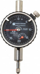 TESA Brown & Sharpe - 1/4" Range, 0-25-0 Dial Reading, 0.0005" Graduation Dial Drop Indicator - 1-11/16" Dial, 0.05" Range per Revolution, Revolution Counter - Americas Industrial Supply