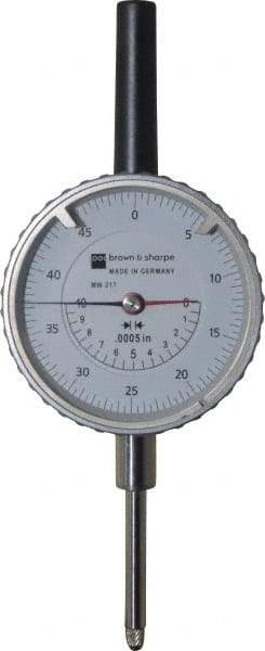 TESA Brown & Sharpe - 1" Range, 0-50 Dial Reading, 0.0005" Graduation Dial Drop Indicator - 2-1/4" Dial, 0.05" Range per Revolution, Revolution Counter - Americas Industrial Supply