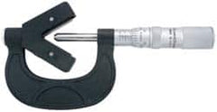 TESA Brown & Sharpe - 3/32 to 1 Inch Measurement, 0.0001 Inch Graduation, 3 Flutes Measured, Mechanical V Anvil Micrometer - Satin Chrome Finish, Carbide - Americas Industrial Supply
