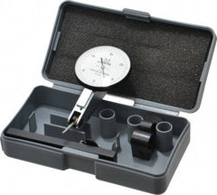 TESA Brown & Sharpe - 0.03 Inch Range, 0.0005 Inch Dial Graduation, Horizontal Dial Test Indicator - 1-1/2 Inch White Dial, 0-15-0 Dial Reading, Accurate to 0.0005 Inch - Americas Industrial Supply