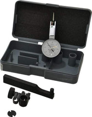 TESA Brown & Sharpe - 0.008 Inch Range, 0.0001 Inch Dial Graduation, Horizontal Dial Test Indicator - 1 Inch White Dial, 0-4-0 Dial Reading, Accurate to 0.0001 Inch - Americas Industrial Supply
