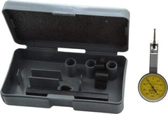 TESA Brown & Sharpe - 0.2 mm Range, 0.002 mm Dial Graduation, Horizontal Dial Test Indicator - 28 mm Yellow Dial, 0-100-0 Dial Reading, 0.002 mm - Americas Industrial Supply