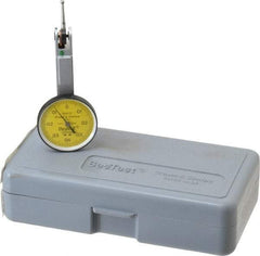 TESA Brown & Sharpe - 0.8 mm Range, 0.01 mm Dial Graduation, Horizontal Dial Test Indicator - 28 mm White Dial, 0-0.4-0 Dial Reading, 0.01 mm - Americas Industrial Supply