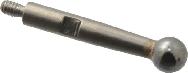 TESA Brown & Sharpe - 3mm Ball Diam, Carbide, Ball Test Indicator Contact Point - 1/2" Contact Point Length, Use with Brown & Sharpe BesTest 599 Series - Americas Industrial Supply