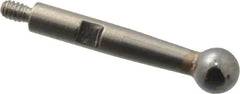 TESA Brown & Sharpe - 3mm Ball Diam, Carbide, Ball Test Indicator Contact Point - 1/2" Contact Point Length, Use with Brown & Sharpe BesTest 599 Series - Americas Industrial Supply
