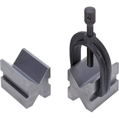 TESA Brown & Sharpe - 1-1/2" Max Capacity, 90° Angle, Mild Steel V-Block - 2" Long x 1-1/2" Wide x 1-1/2" High, Sold as 2 Block Set - Americas Industrial Supply